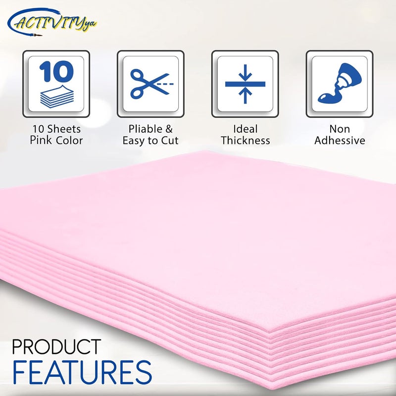 ACTIVITYYA Pink EVA Foam Sheets, 9 x 12 Inch, 2mm Thick Handicraft Foam Paper for Arts and Crafts, by - 10 Sheets - Image 4